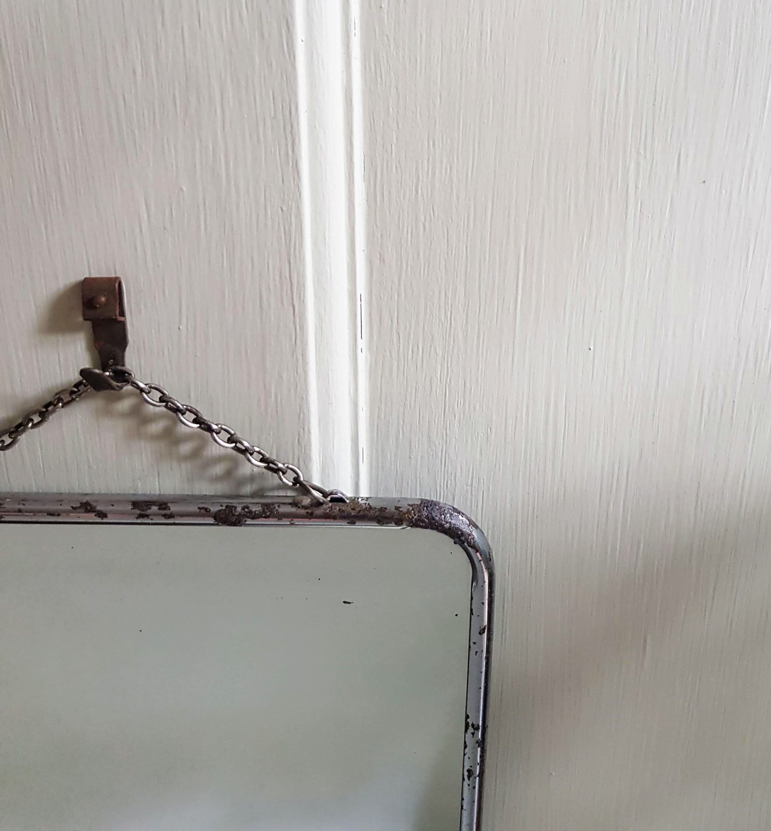 Vintage french barbershop mirror 19x24cm