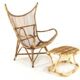 Rattan Footstool - mid century modern - japandi