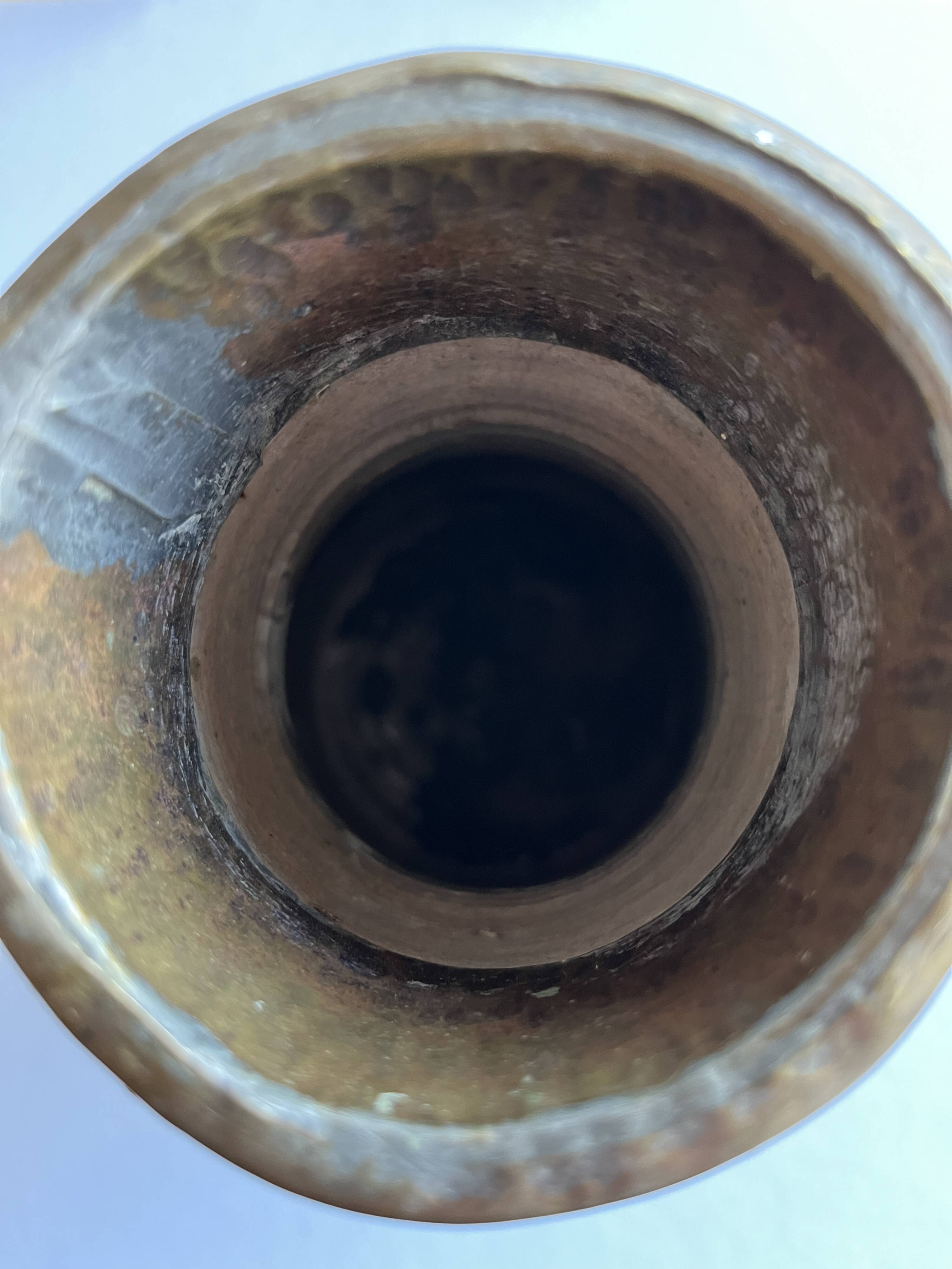 Fes, Morocco - Antique pitcher with copper rim