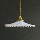 Old pendant light in opaline painted white and gold, new socket and new cable
