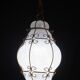 Extraordinary Venetian Lantern in Murano Reticello Glass, 1940s