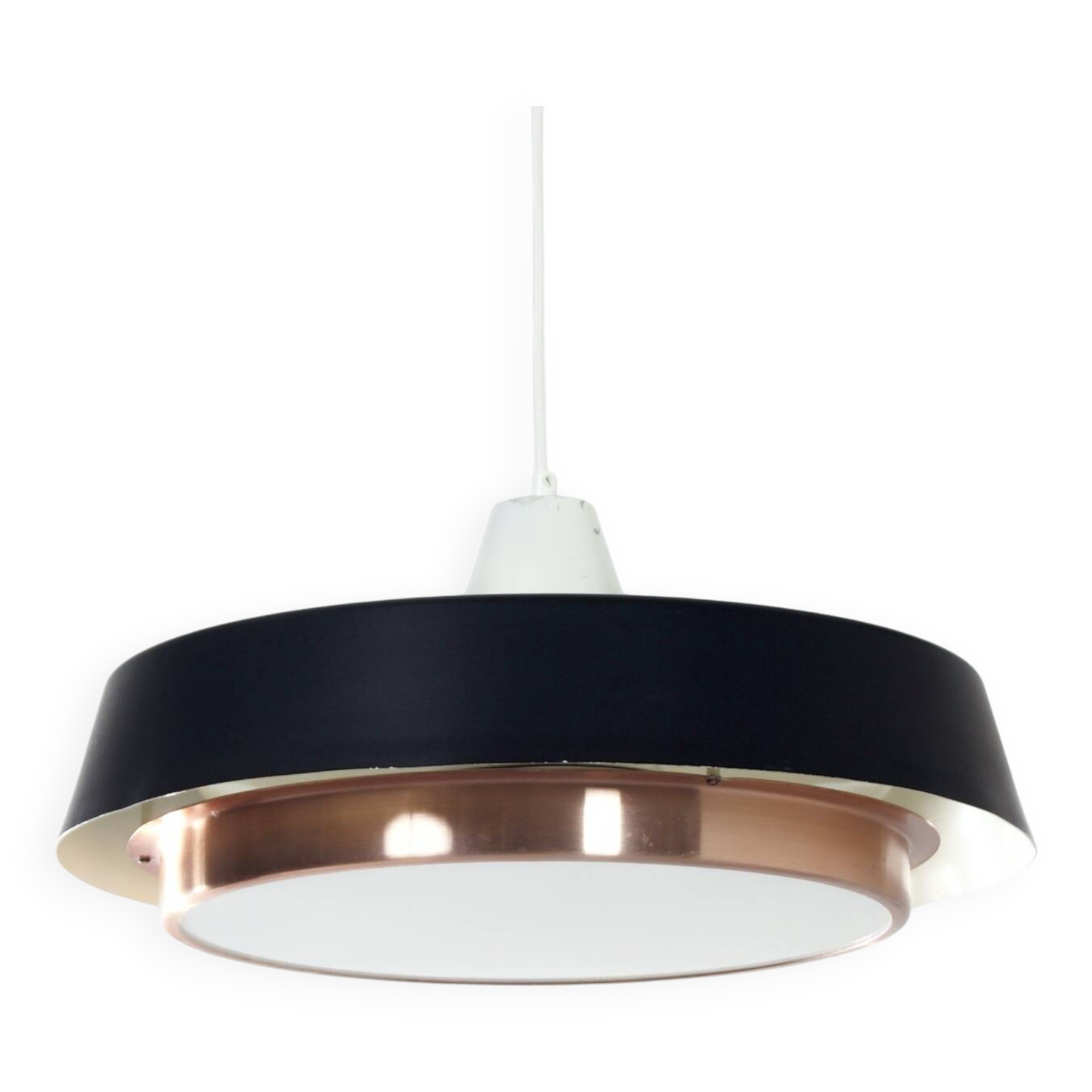 Metal pendant lamp by j.j.m. hoogervorst for anvia, 1960s | rare model