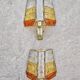 Brutalist pair of wall sconces in hammered glass by Longobard 1970.