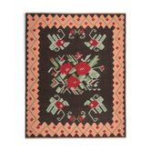 Kilim roumain antique tissé à la main, en laine florale orientale - 242x306cm