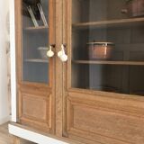 Vintage solid oak display cabinet / bookcase