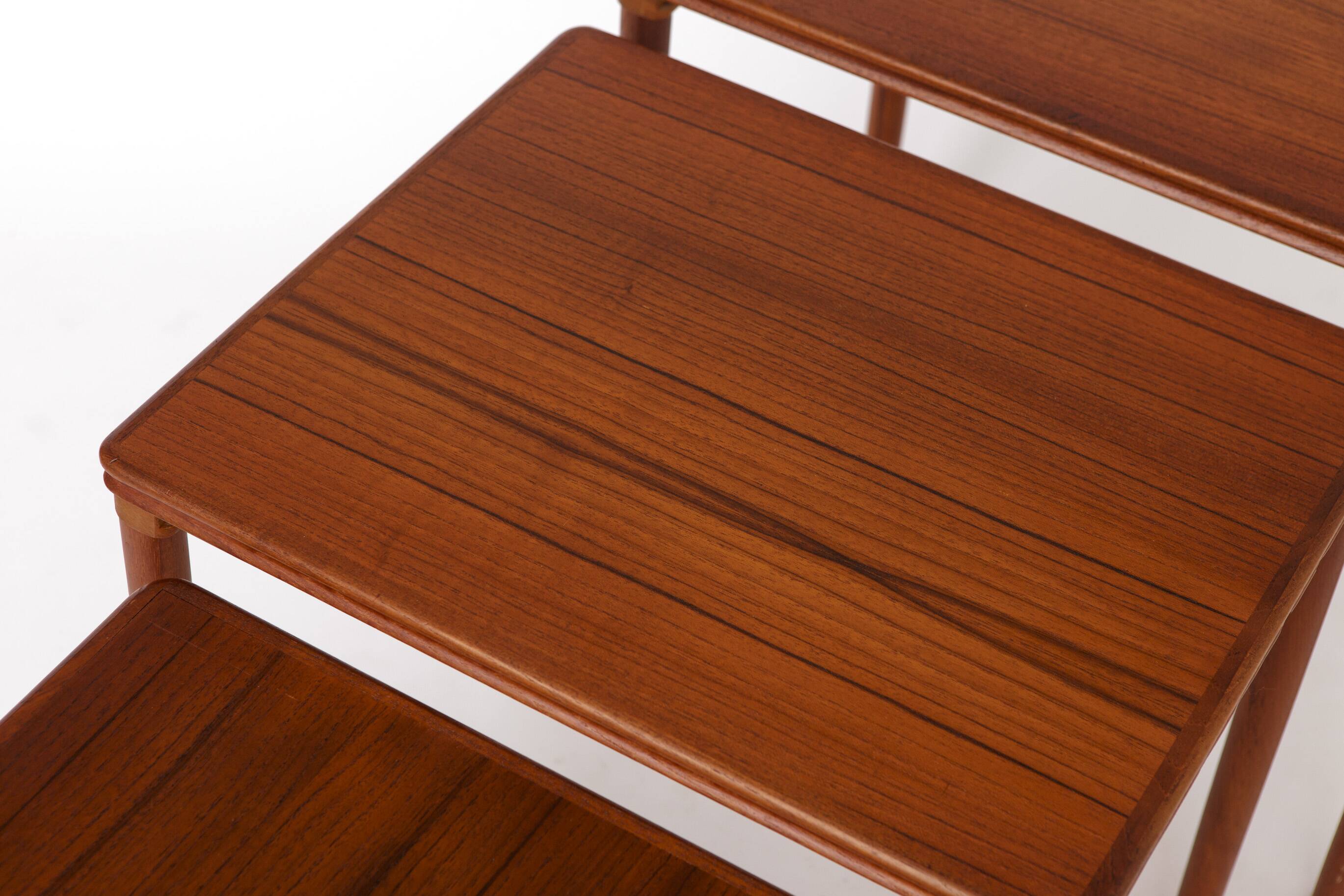 Set of 3 Teak Nesting Tables – 1970s Danish, Mid-Century Modern Design