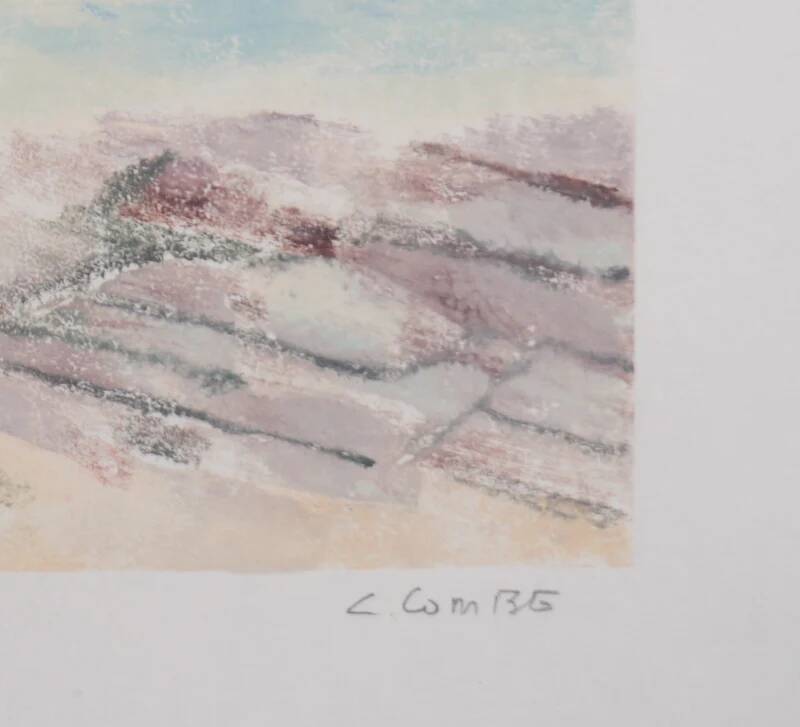 Camille COMBE: The rocks of the open sea, Original signed monotype