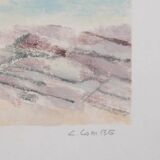 Camille COMBE: The rocks of the open sea, Original signed monotype