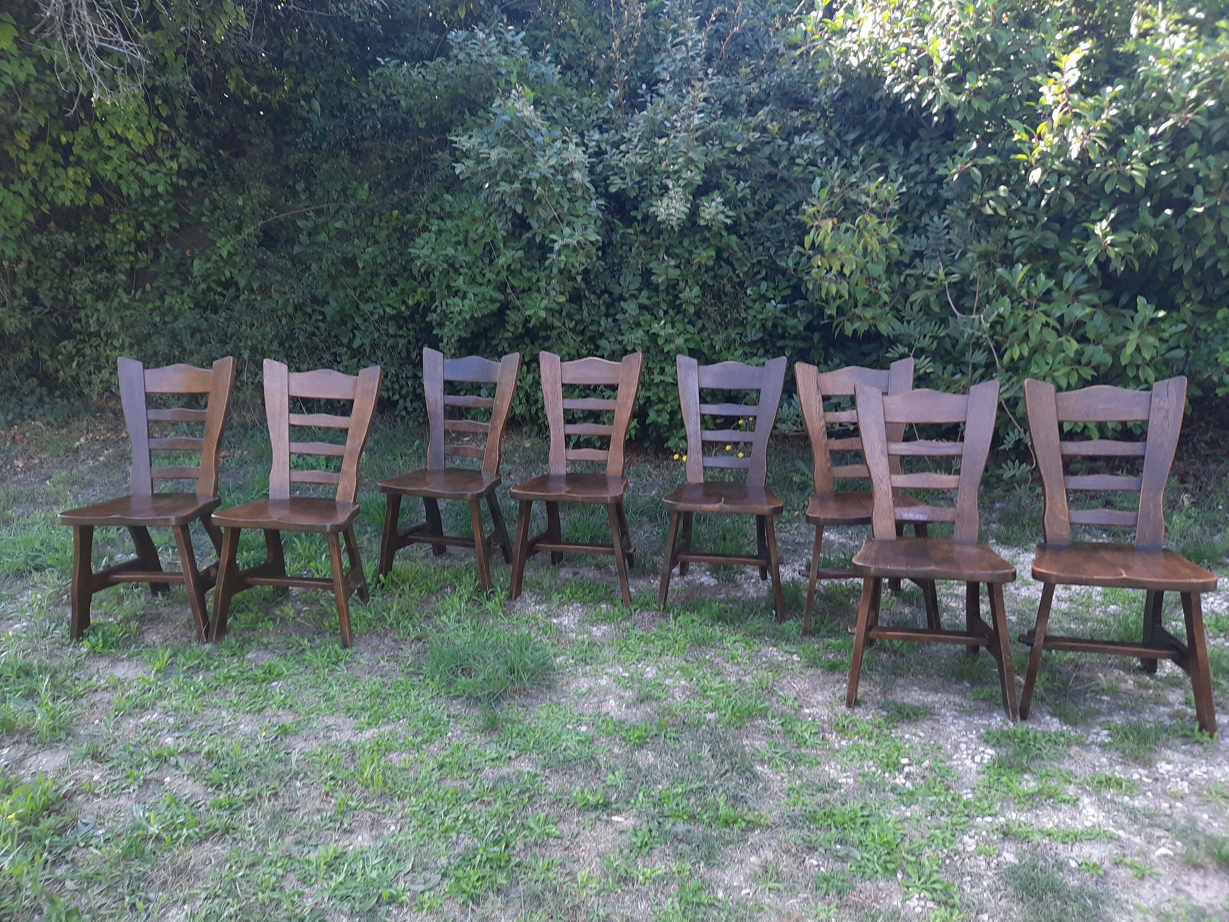 Pair of brutalist bistro chairs from the 70s Poland