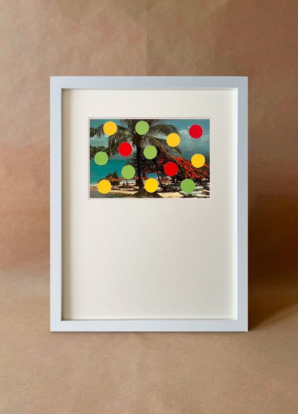 Sorbet Coco - Collage sur carte postale