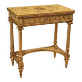 Table d'appoint laquée et dorée française par Sormani dans le style Louis XVI