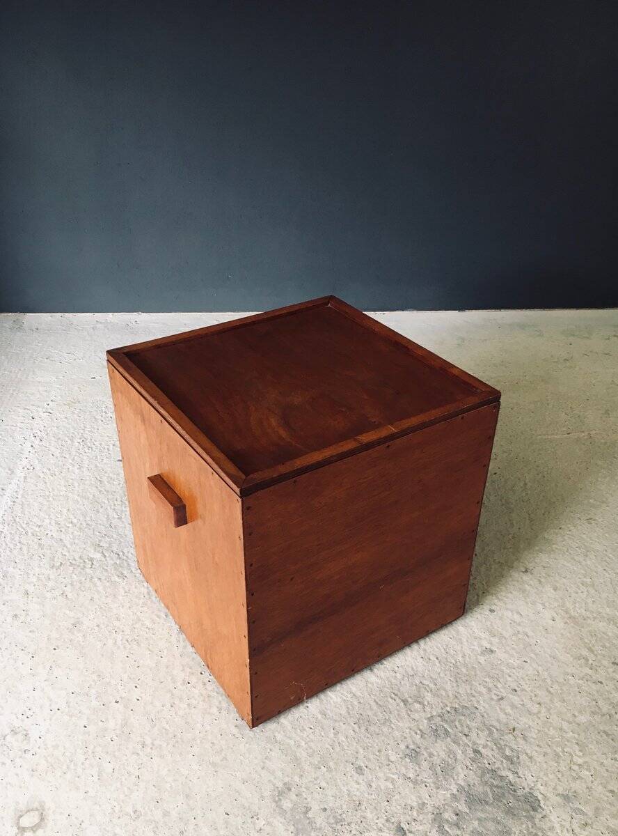 Handcrafted Cubical Side Table, Belgium, 1950s