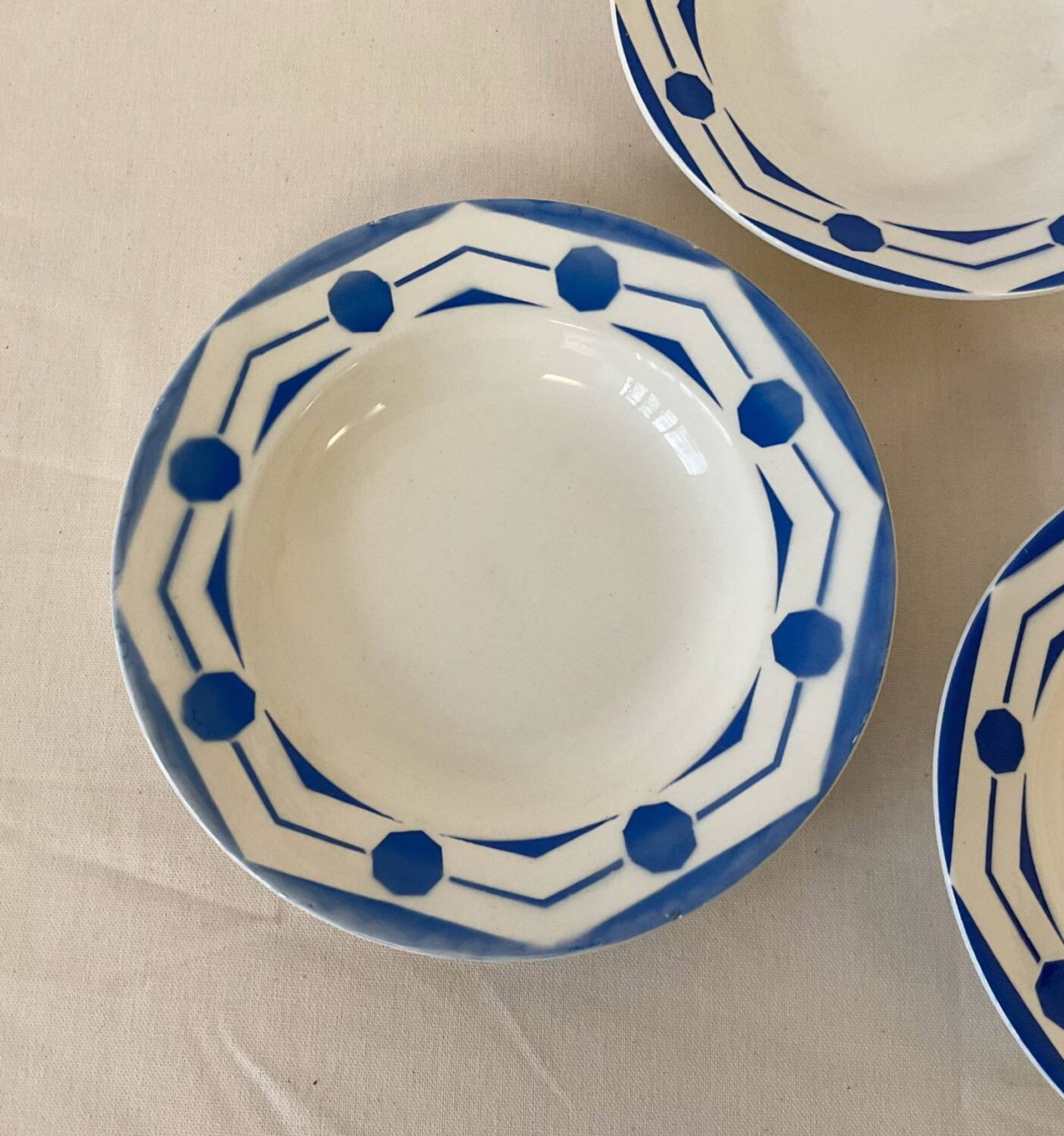 6 assiettes creuses Digoin Sarreguemines - Collection Ciboulette