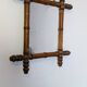 Antique turned bamboo mirror with pitted glass 45x39 cm