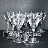 Saint-louis set of 10 white wine glasses in cut crystal vic 1930 13cm