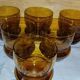 Set of 6 amber glasses from the 70s.