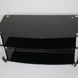 True vintage roll phono chest of drawers sideboard glass shelf 80s