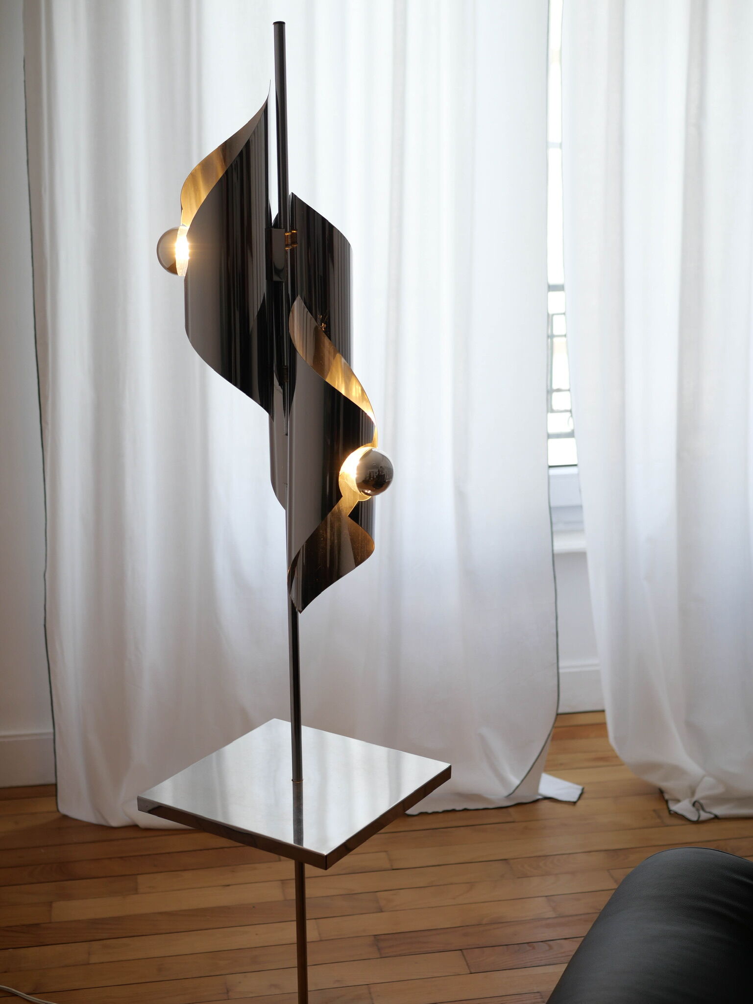 Vintage floor lamp chrome spoutnick