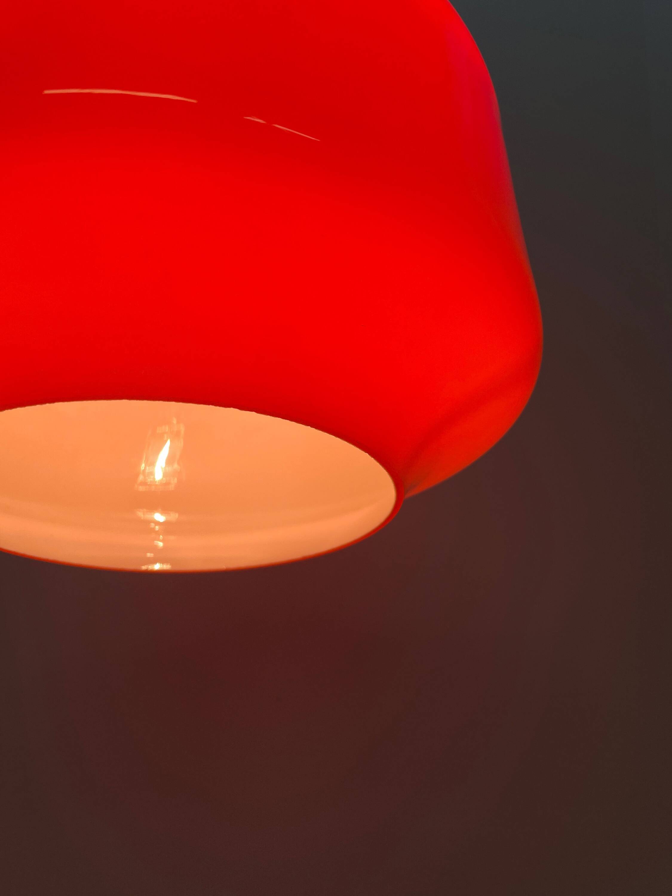 Orange glass pendant lamp Polam-Pila, 1970s.