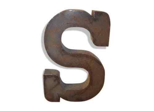 Industrial letter "s" in iron