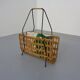 Magazine rack in filigree rattan and steel, 1960s
