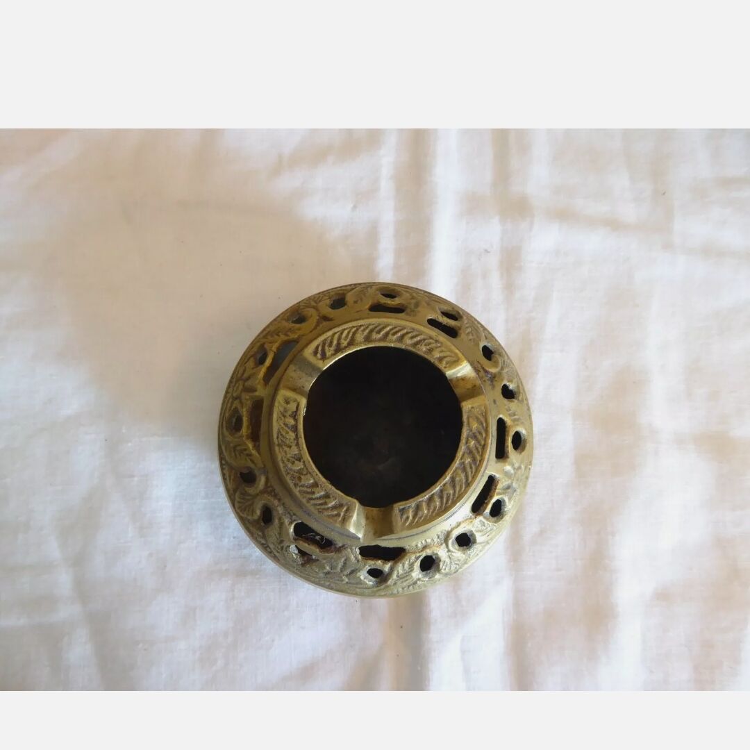 Old bronze and brass ashtray