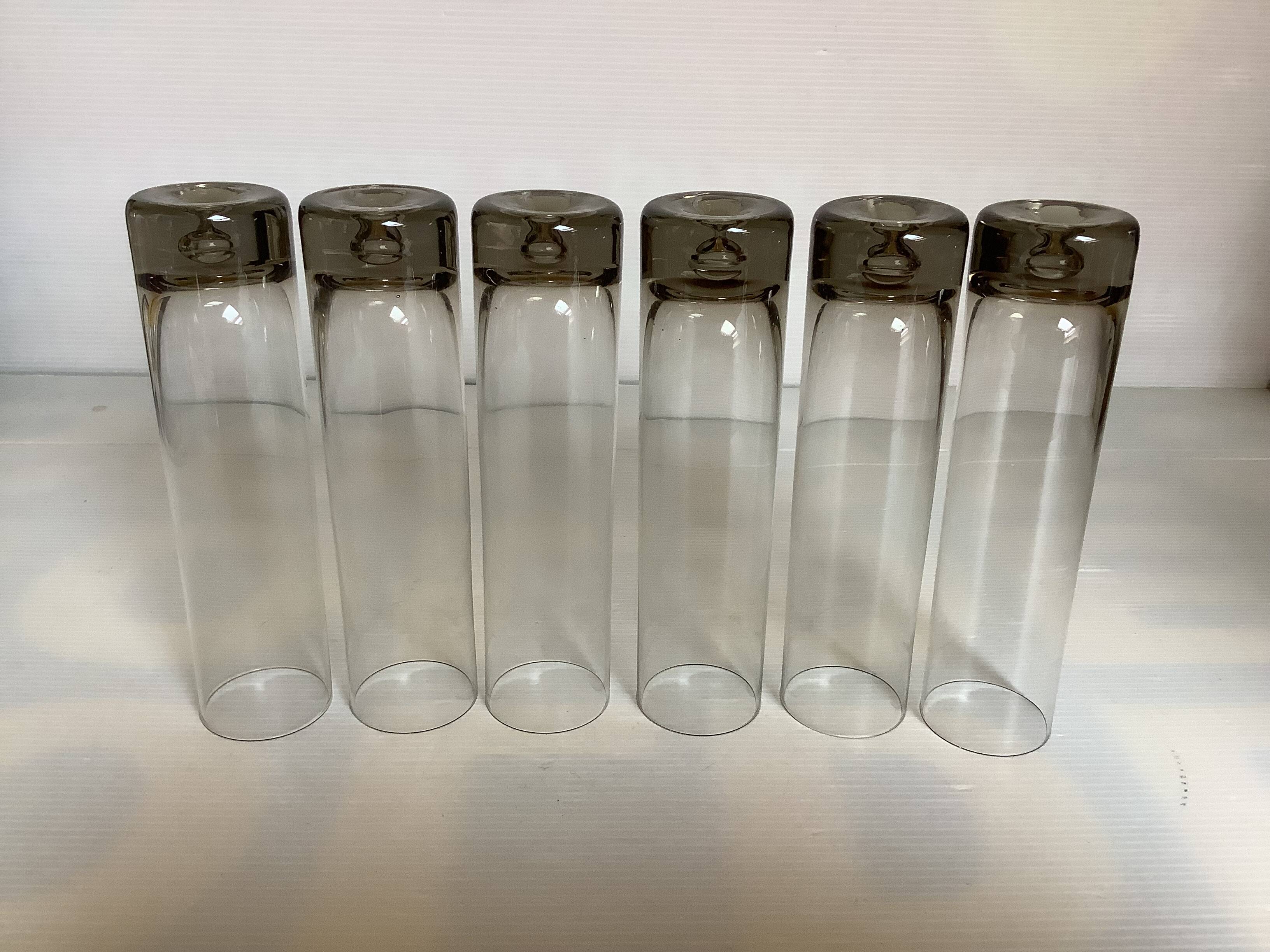 Six Kosta Boda-style bubble vases