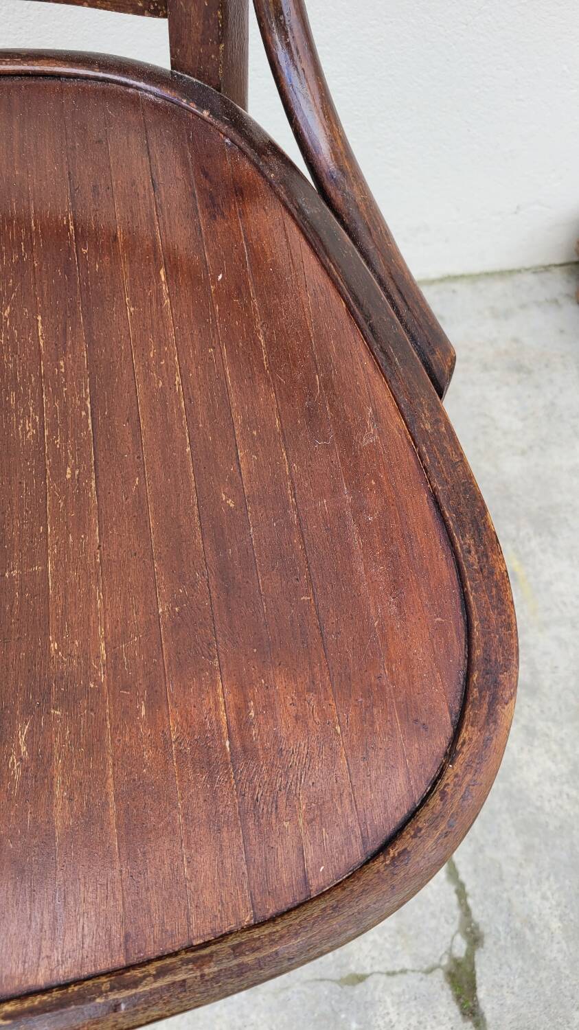 Office chair signed Baumann bistro style curved wood - 1930s