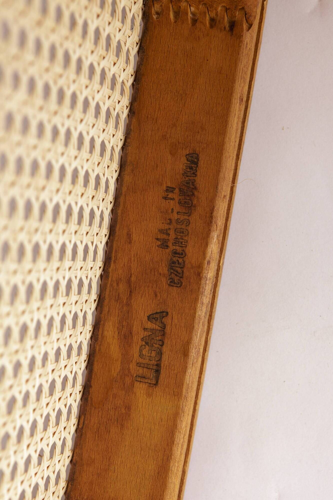 Ligna Armchair – 1950s/1960s Czechoslovakia, Bentwood Beech with New Rattan