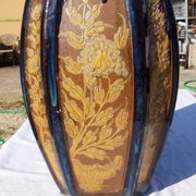 Vase chine en grés émaillé estampillé cachet en creux