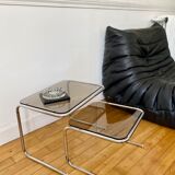 Trundle tables in smoked glass