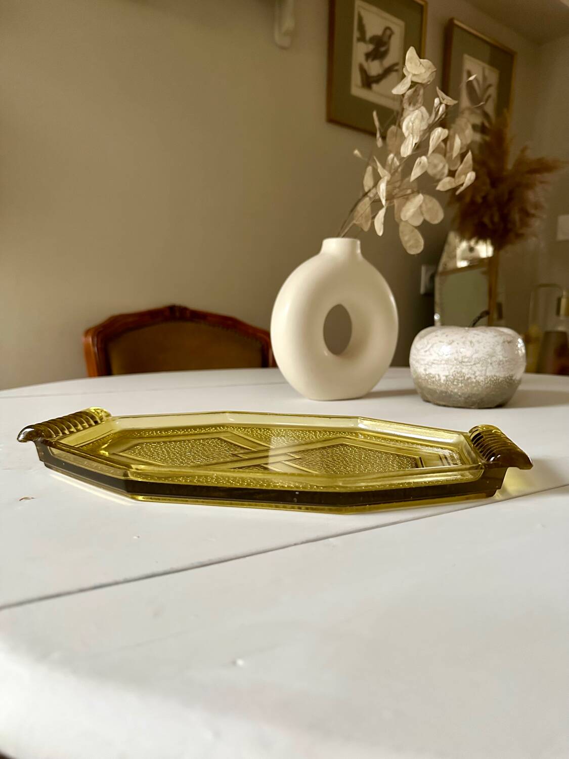 Art Deco molded glass dish