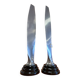 Pair of aircraft design blades on supports