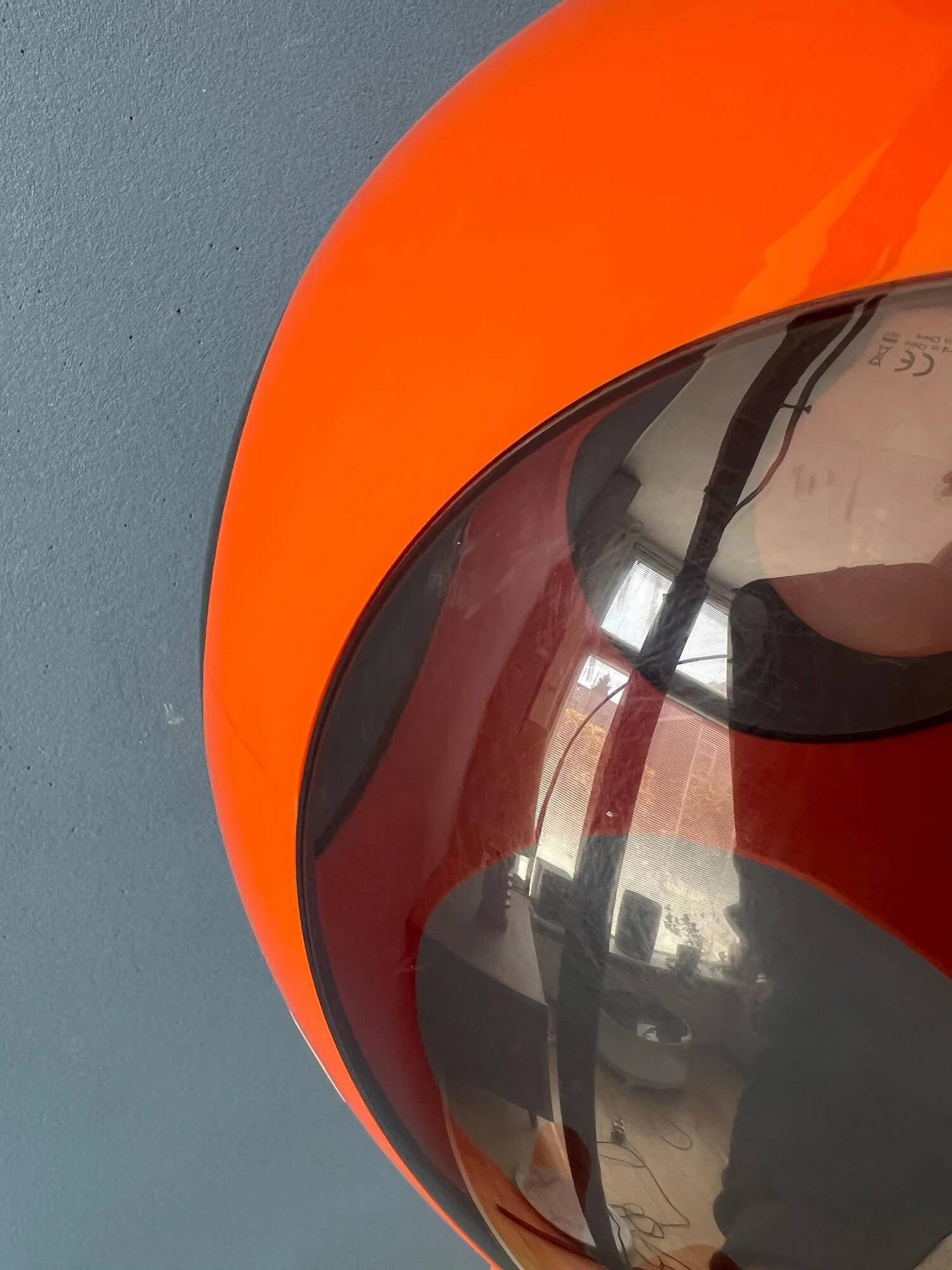Vintage orange 'bug eye' Massive space age pendant lamp