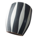 Old ceramic flowerpot, Vallauris style decor, black and white stripes, vintage