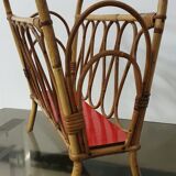Magazine door in rattan and formica