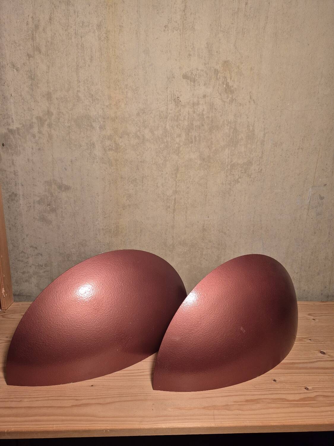 Set 2 vintage wall lamp SCE half moon metal uplight 39cm