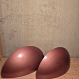 Set 2 vintage wall lamp SCE half moon metal uplight 39cm