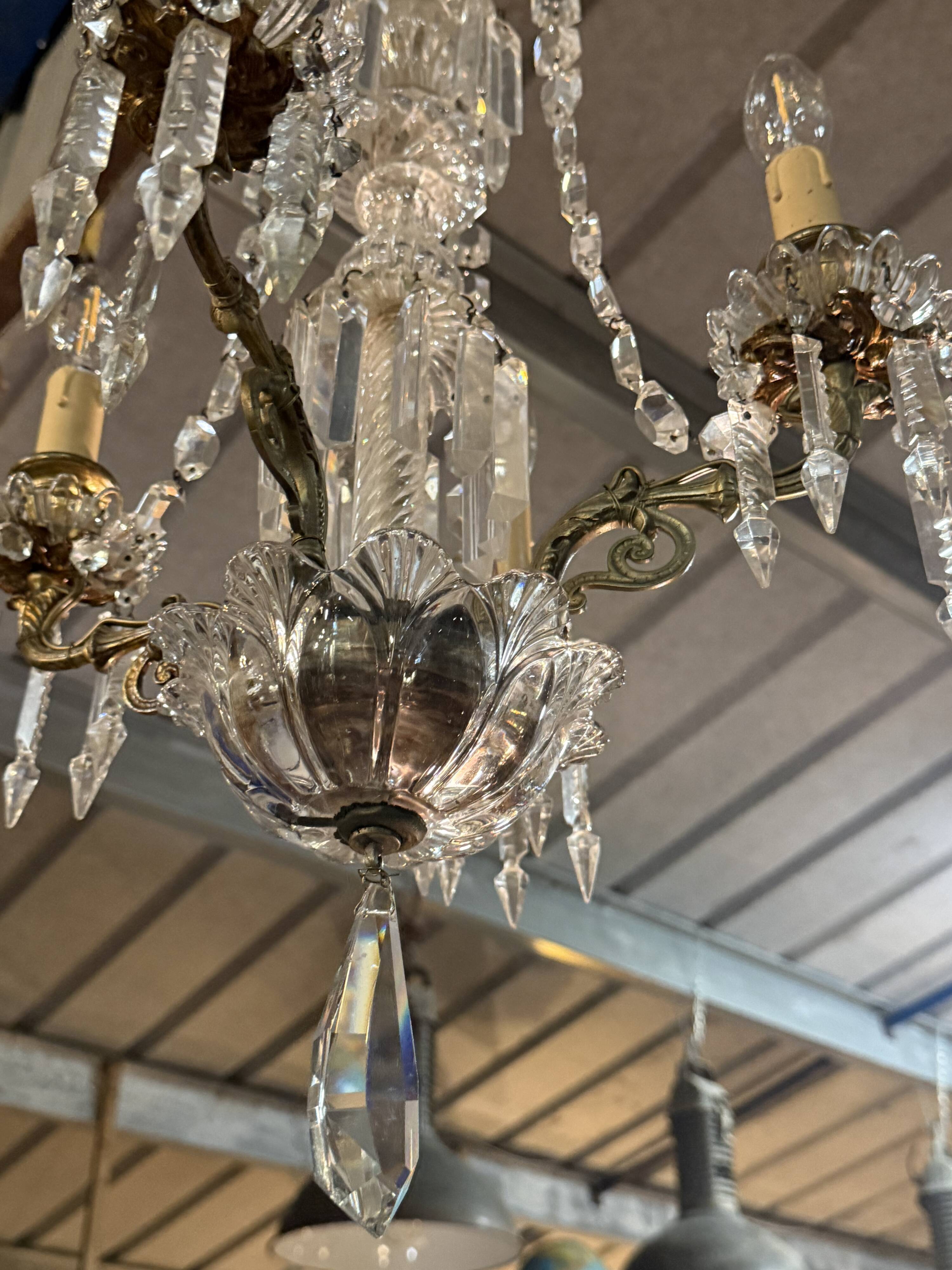 Lustre 4 feux en crsital Baccarat