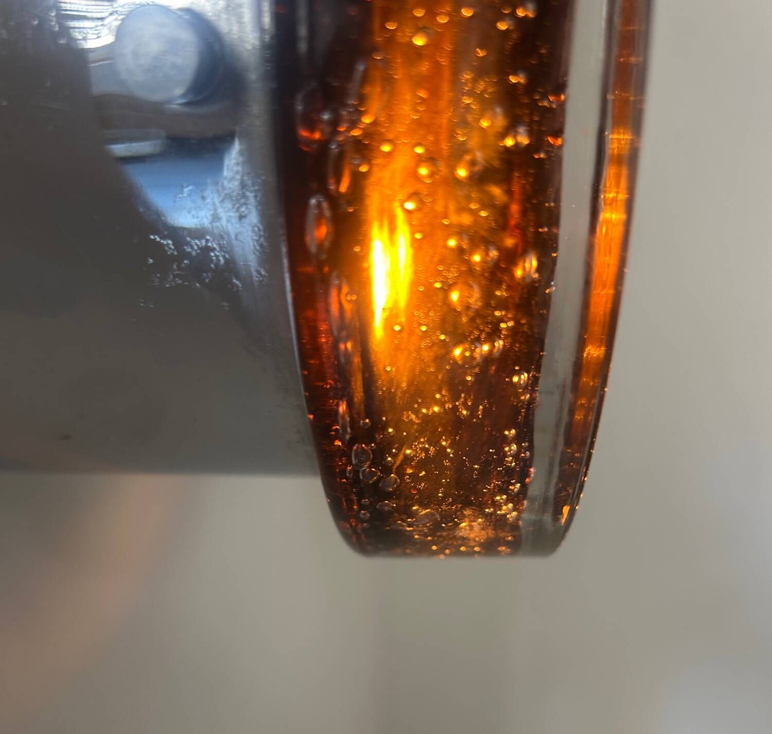 Set of 3 vintage Limburg wall lights, chrome and bubbled glass, Germany 1960