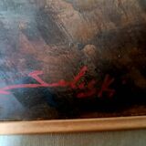 Figure painting domenico seloski (1924-1981) post-macchiaiolo