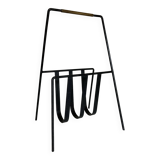 Modernist magazine rack French work 1950 in iron and brass