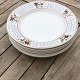 Set of 7 flat plates christiane sarreguemines and digoin