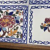 Wooden top and earthenware tiles