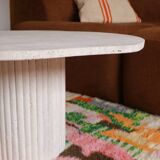 Table basse en travertin forme organique