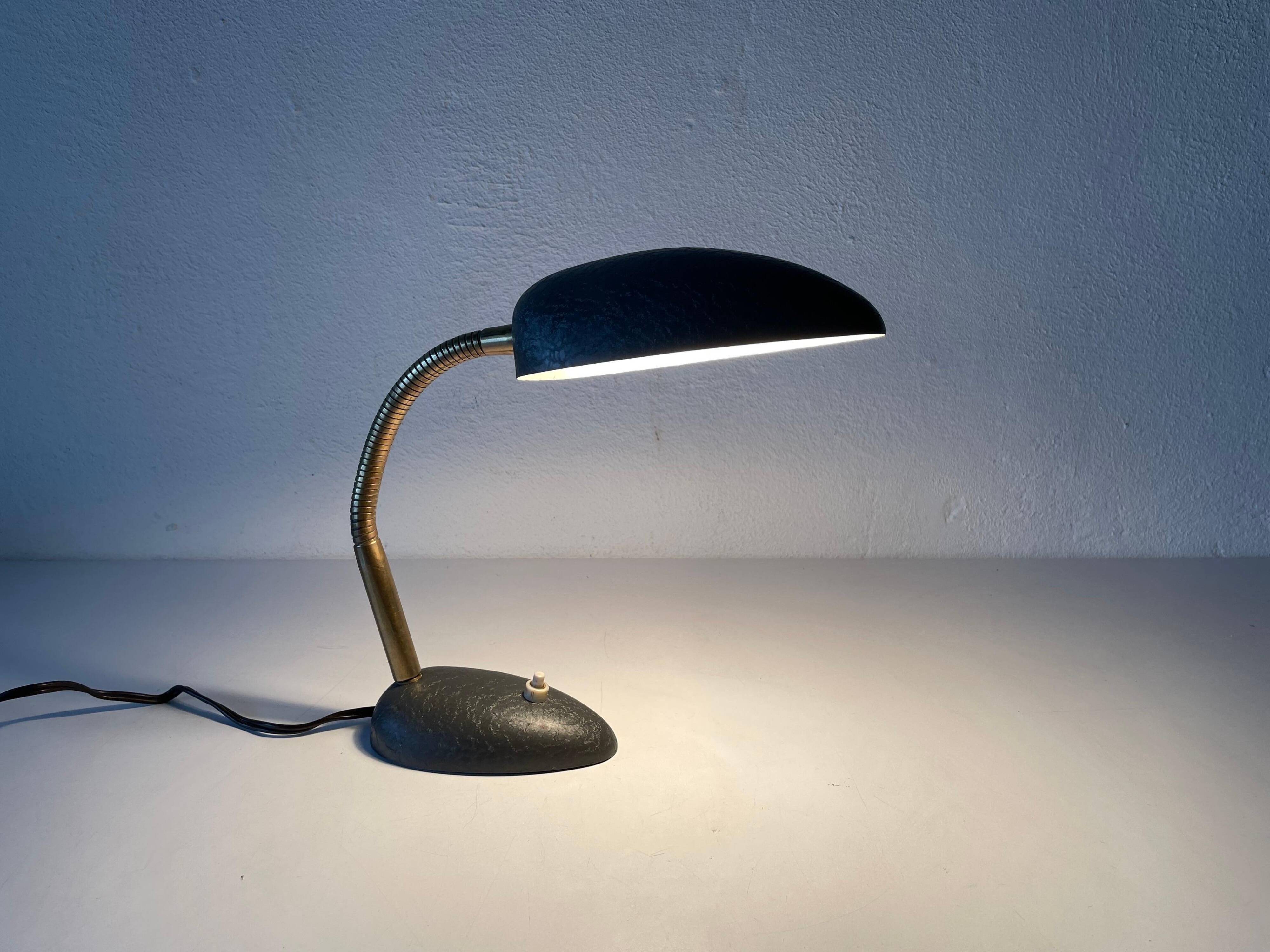 Mid-century grey metal desk lamp, 1960s, Germany