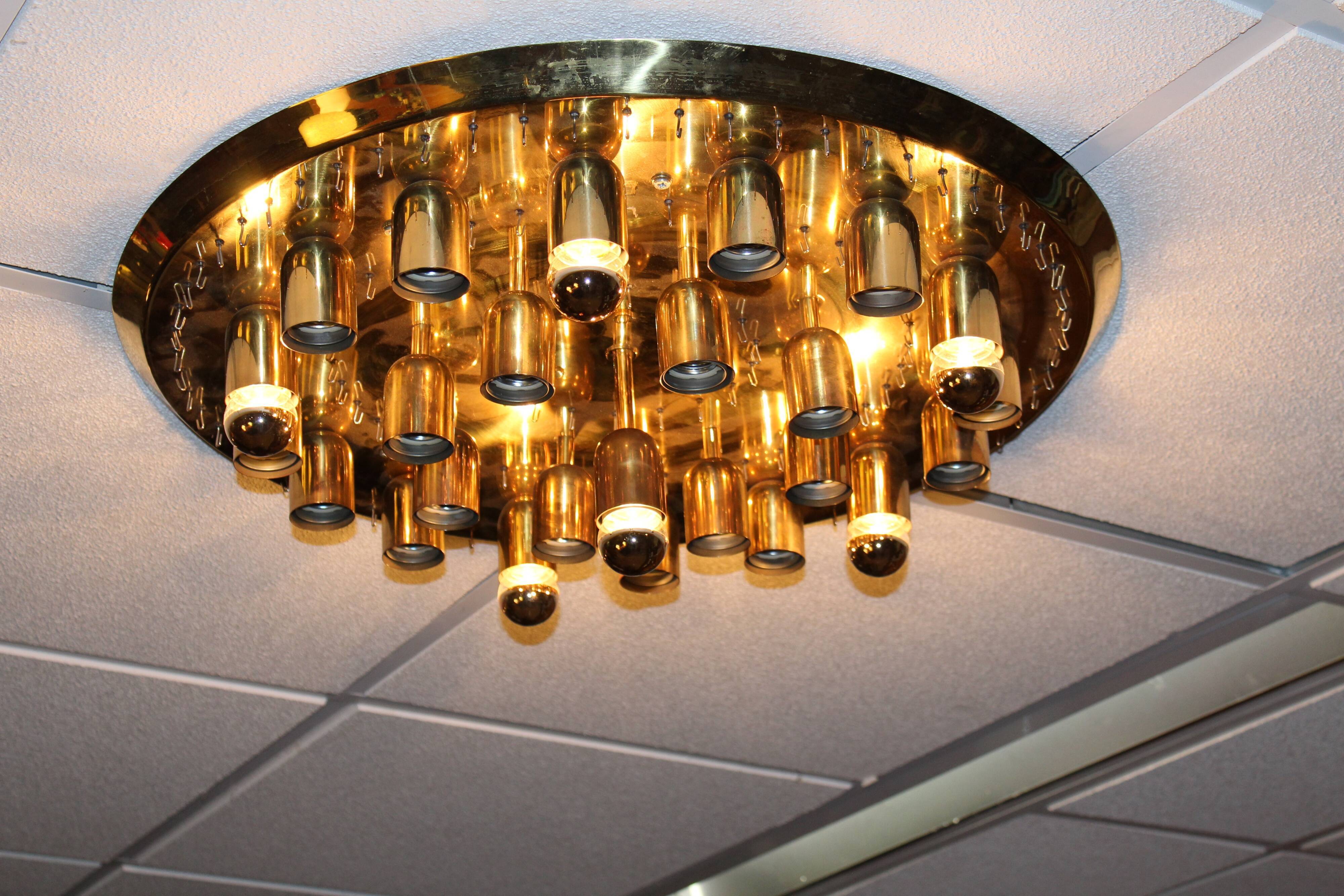 J.T. Kalmar Plaffoniere avec cristaux de verre de Murano, Autriche 1960