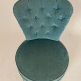 Blue velvet toad armchair