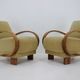 1940s Pair of Art Deco Armchairs in Walnut, Czechoslovakia
