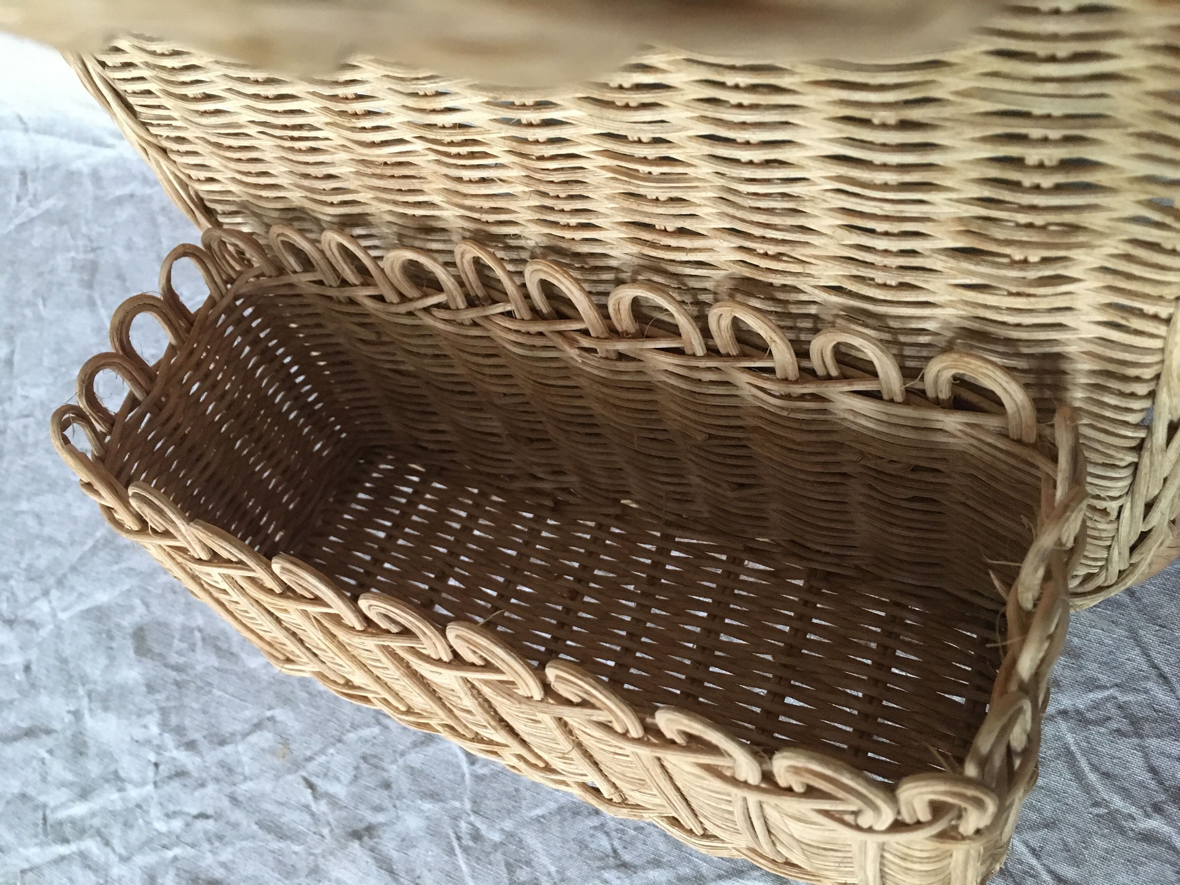 Natural rattan wall shelf